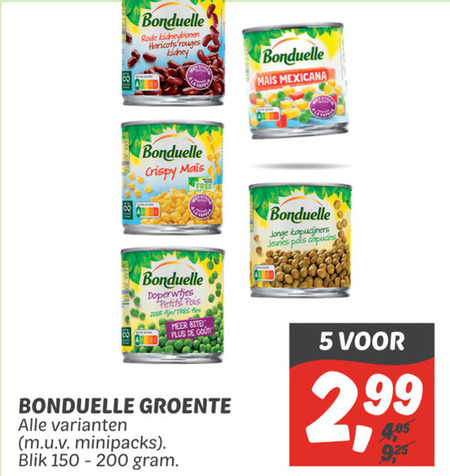 Bonduelle   groenteconserven folder aanbieding bij  Dekamarkt - details