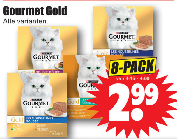 Gourmet   kattenvoer folder aanbieding bij  Dirk - details