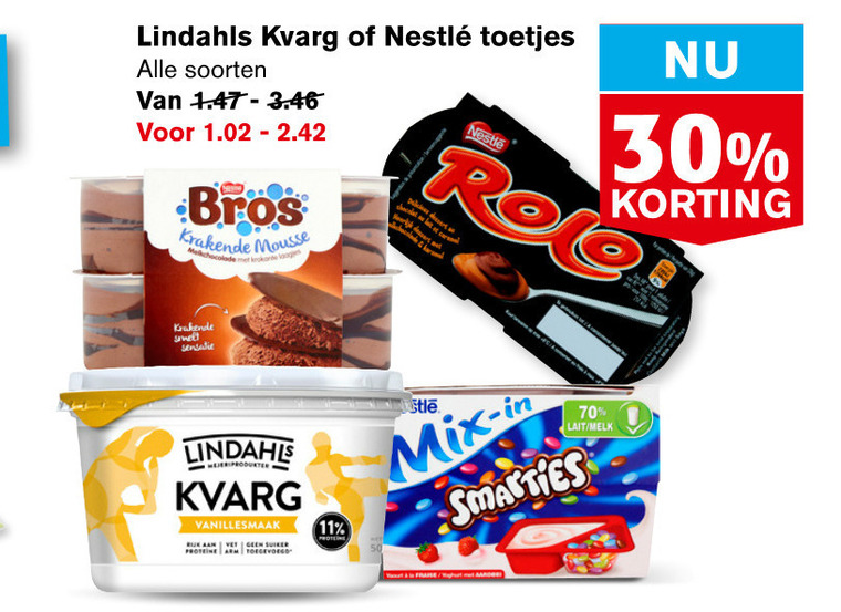 Nestle   kwark, toetje folder aanbieding bij  Hoogvliet - details