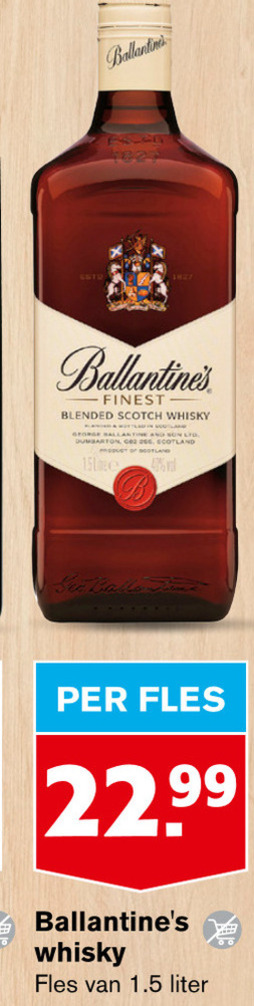 Ballantines   whisky folder aanbieding bij  Hoogvliet - details