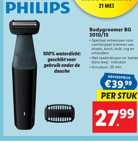 Philips   bodygroomer folder aanbieding bij  Lidl - details