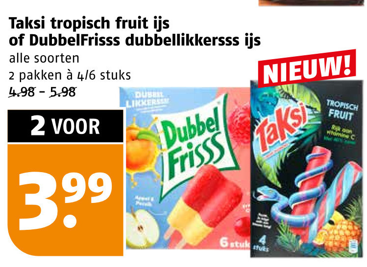 Dubbelfrisss   ijslollies, waterijs folder aanbieding bij  Poiesz - details