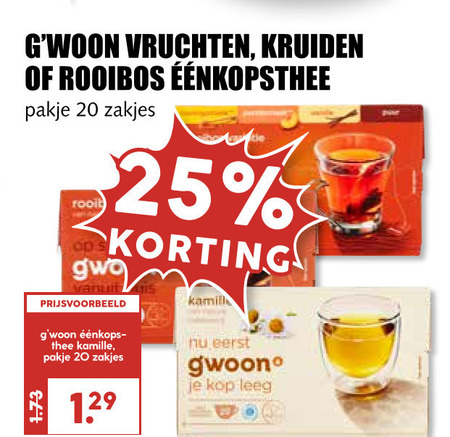 Gwoon   thee folder aanbieding bij  MCD Supermarkt Basis - details