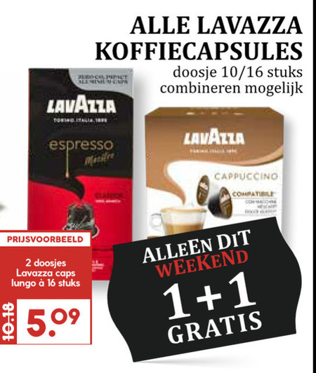 Lavazza   dolce gusto capsules, koffiecups folder aanbieding bij  MCD Supermarkt Basis - details