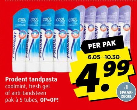 Prodent   tandpasta folder aanbieding bij  Boni - details