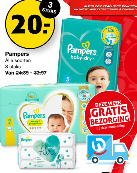 Pampers   billendoekjes, luierbroekjes folder aanbieding bij  Hoogvliet - details