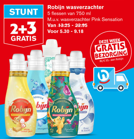 Robijn   wasverzachter folder aanbieding bij  Hoogvliet - details