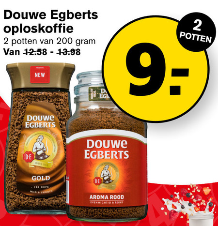 Douwe Egberts   oploskoffie folder aanbieding bij  Hoogvliet - details