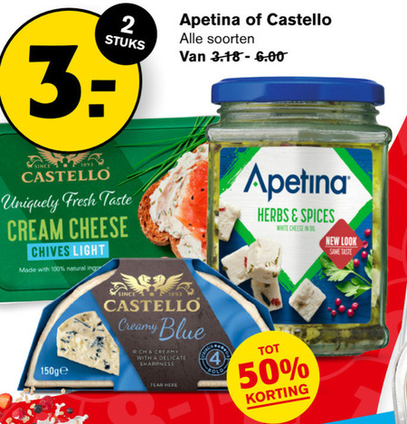 Apetina   feta, blauwe kaas folder aanbieding bij  Hoogvliet - details