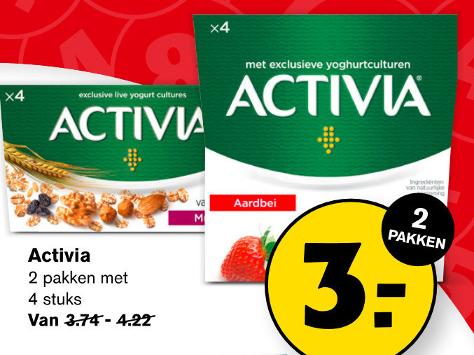 Danone Activia   vruchtenyoghurt folder aanbieding bij  Hoogvliet - details