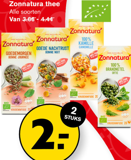 Zonnatura   thee folder aanbieding bij  Hoogvliet - details