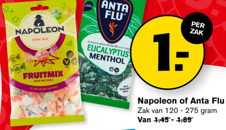 Napoleon   snoep folder aanbieding bij  Hoogvliet - details