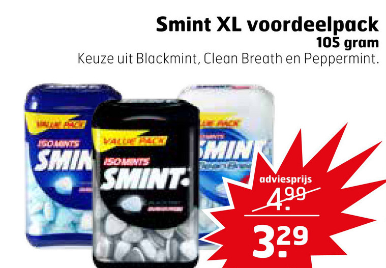 Smint   kauwgom folder aanbieding bij  Trekpleister - details