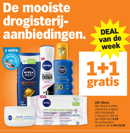 Nivea   dagcreme, gezichtsverzorging folder aanbieding bij  Albert Heijn - details