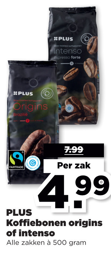 Plus Huismerk   koffiebonen folder aanbieding bij  Plus - details