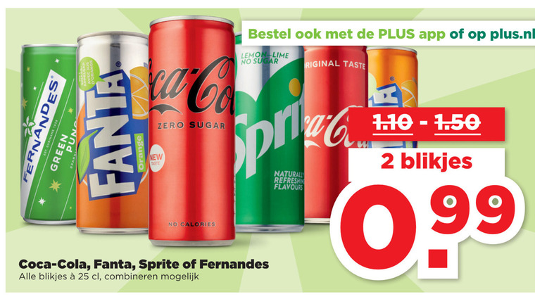 Coca-Cola   frisdrank, cola folder aanbieding bij  Plus - details