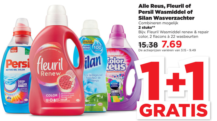 Silan   wasverzachter, wasmiddel folder aanbieding bij  Plus - details