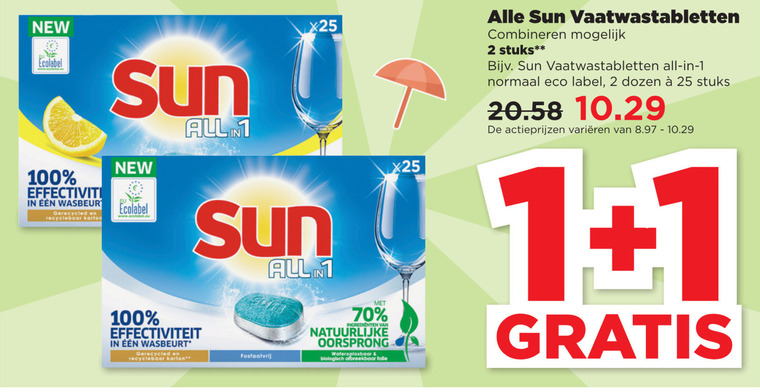 Sun   vaatwasmiddel folder aanbieding bij  Plus - details