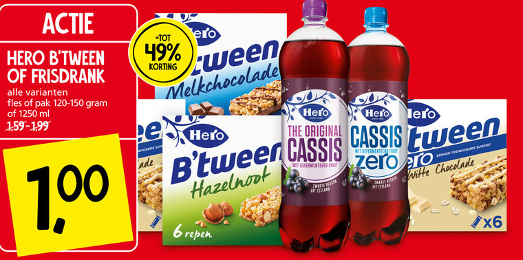 Hero   mueslireep, frisdrank folder aanbieding bij  Jan Linders - details