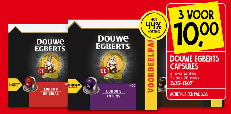 Douwe Egberts   koffiecups folder aanbieding bij  Jan Linders - details