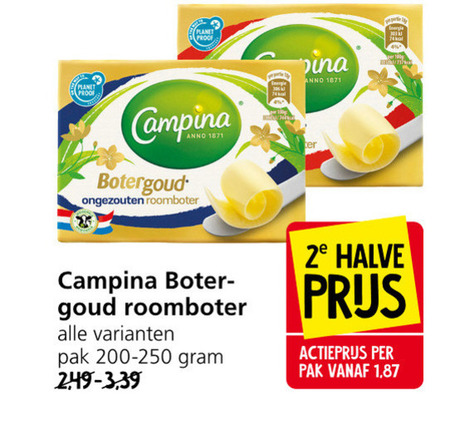 Campina   roomboter folder aanbieding bij  Jan Linders - details