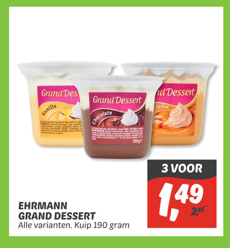 Ehrmann   toetje folder aanbieding bij  Dekamarkt - details