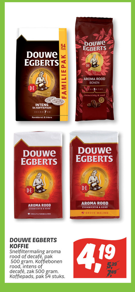 Douwe Egberts   koffie, koffiepad folder aanbieding bij  Dekamarkt - details