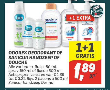 Sanicur   deodorant, handzeep folder aanbieding bij  Dekamarkt - details