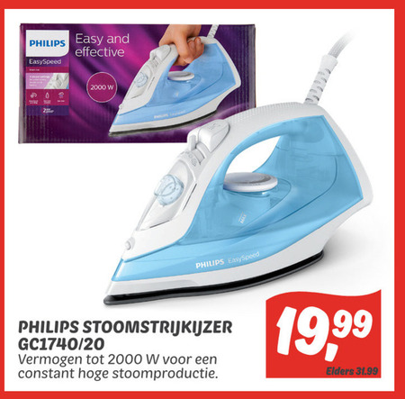 Philips   stoomstrijkijzer folder aanbieding bij  Dekamarkt - details