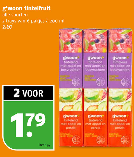 Gwoon   fruitdrank folder aanbieding bij  Poiesz - details