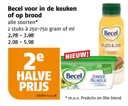 Becel   margarine, olie en vetten folder aanbieding bij  Poiesz - details