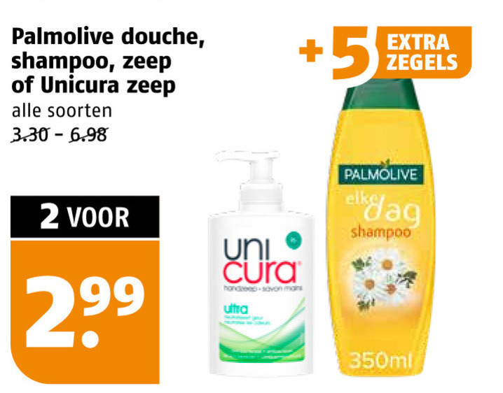 Unicura   handzeep, shampoo folder aanbieding bij  Poiesz - details