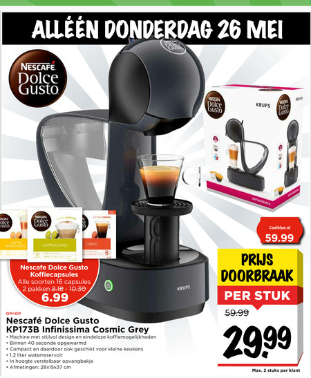 Krups   dolce gusto apparaat folder aanbieding bij  Vomar - details