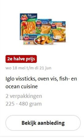 Iglo   lekkerbekjes, vissticks folder aanbieding bij  Jumbo - details