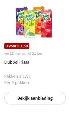 Dubbelfrisss   fruitdrank folder aanbieding bij  Jumbo - details