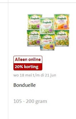 Bonduelle   groenteconserven folder aanbieding bij  Jumbo - details