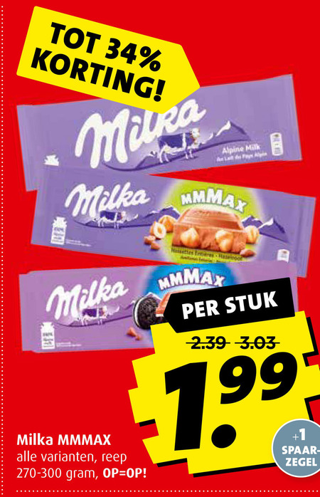 Milka   chocolade folder aanbieding bij  Boni - details