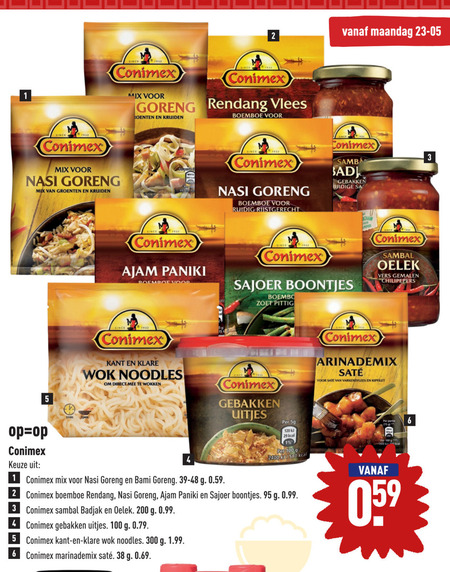 Conimex   noodles, sambal folder aanbieding bij  Aldi - details