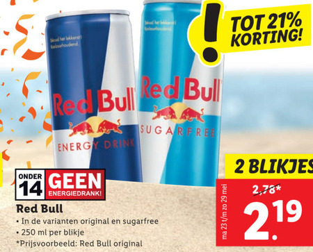 Red Bull   energiedrank folder aanbieding bij  Lidl - details