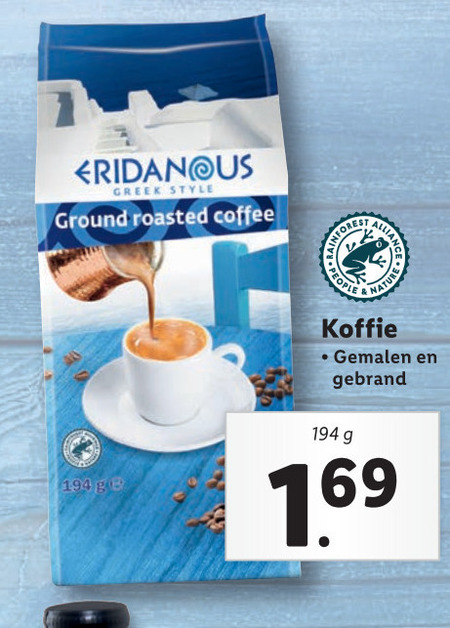 Eridanous   koffie folder aanbieding bij  Lidl - details