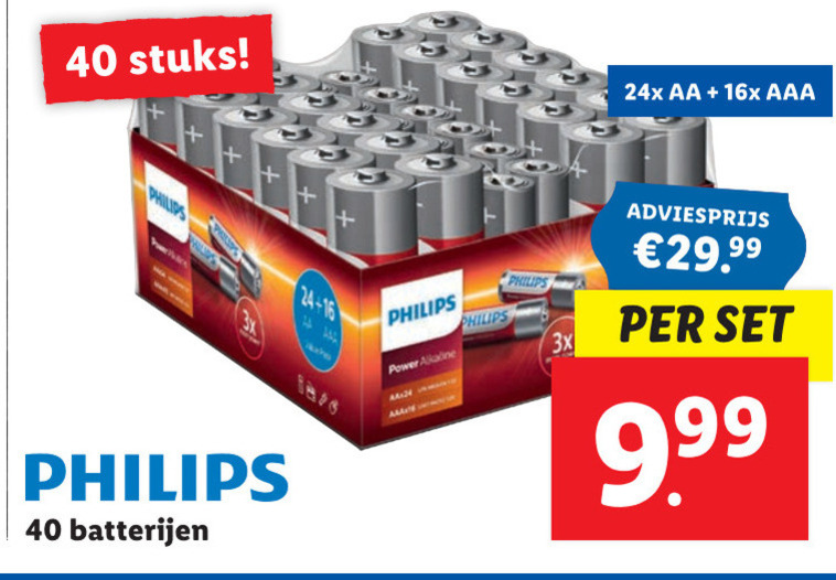 Philips   batterij folder aanbieding bij  Lidl - details