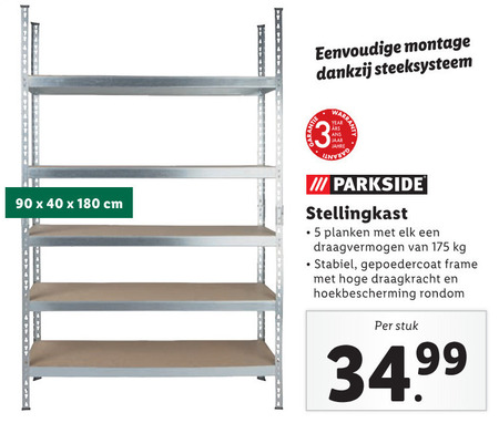 Parkside   voorraadrek folder aanbieding bij  Lidl - details