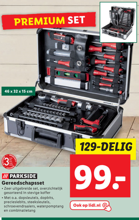 Parkside   gereedschapsset folder aanbieding bij  Lidl - details