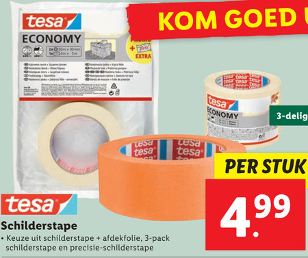 Tesa   afplaktape, afdekfolie folder aanbieding bij  Lidl - details