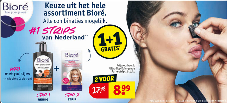 Biore   gezichtsreiniging folder aanbieding bij  Kruidvat - details