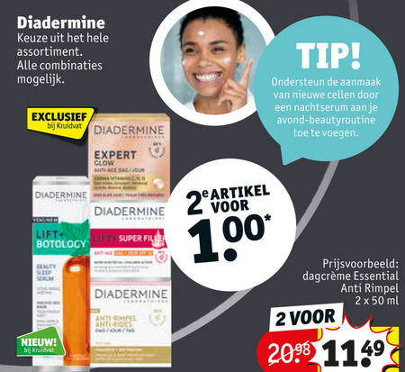 Diadermine   dagcreme, nachtcreme folder aanbieding bij  Kruidvat - details