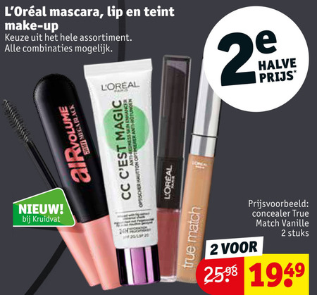 L Oreal   lipstick, mascara folder aanbieding bij  Kruidvat - details