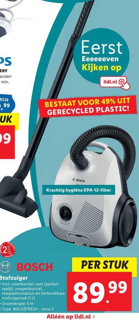 Bosch   stofzuiger folder aanbieding bij  Lidl - details