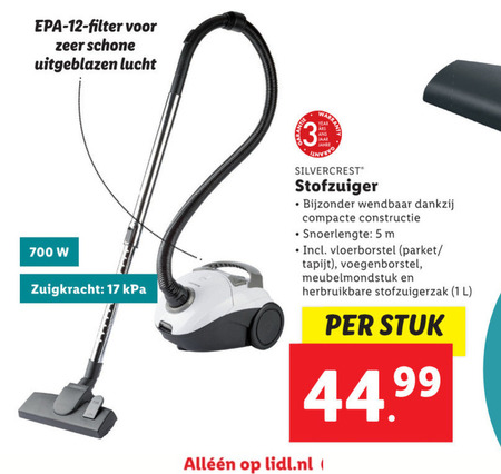 SilverCrest   stofzuiger folder aanbieding bij  Lidl - details