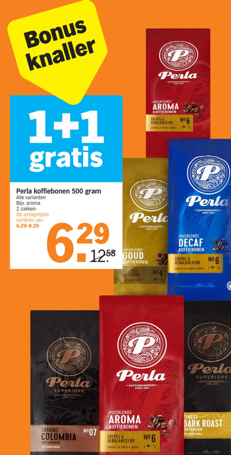 Perla   koffiebonen folder aanbieding bij  Albert Heijn - details